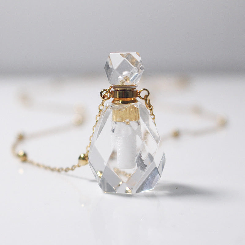 Crystal Aura Perfume Bottle Necklace