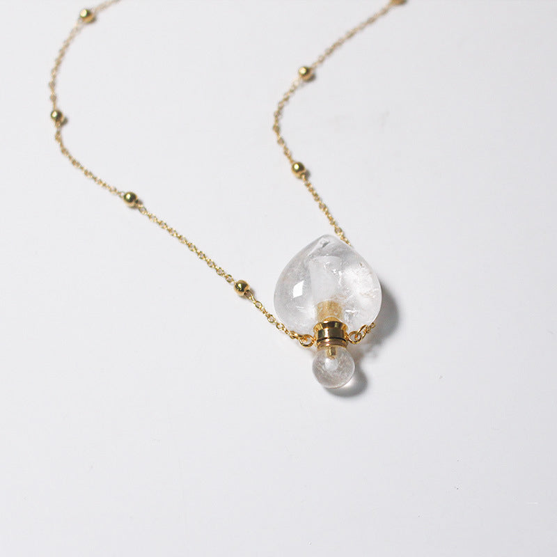 Crystal Aura Perfume Bottle Necklace