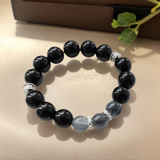 Modern Zen Obsidian Bracelet