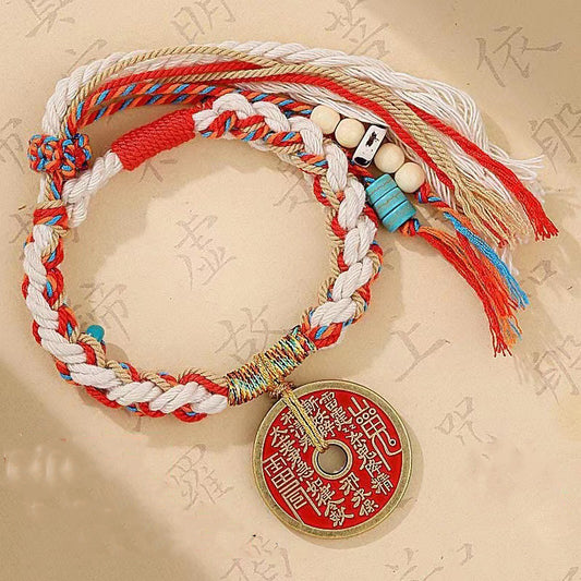 Mountain Spirit Talisman Bracelets with Red Thread Blessing
