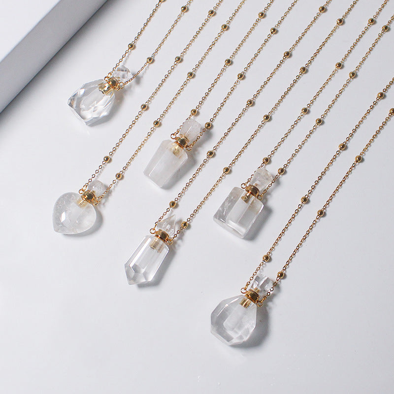 Crystal Aura Perfume Bottle Necklace