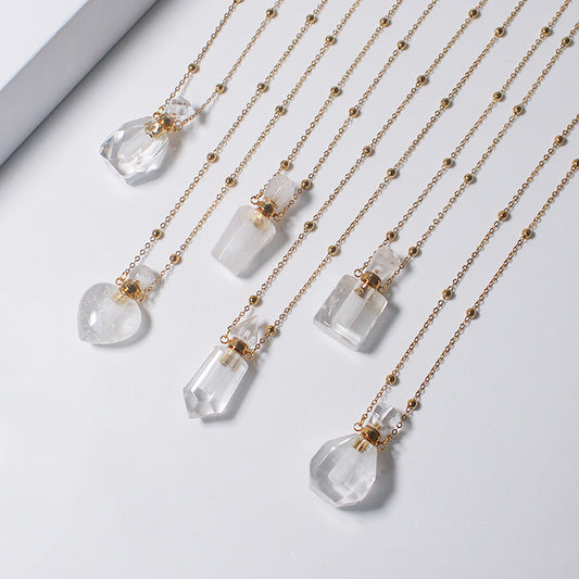 Crystal Aura Perfume Bottle Necklace