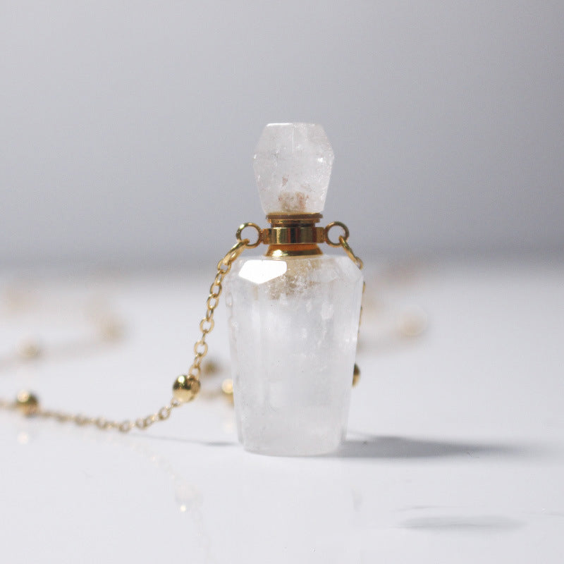 Crystal Aura Perfume Bottle Necklace
