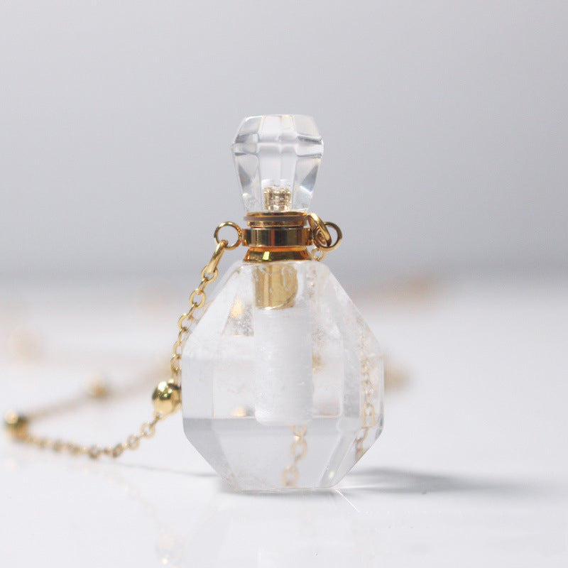 Crystal Aura Perfume Bottle Necklace