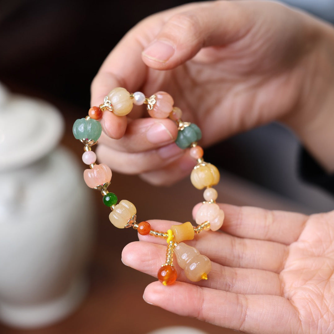 Golden Silk Jade Pixiu Bracelet