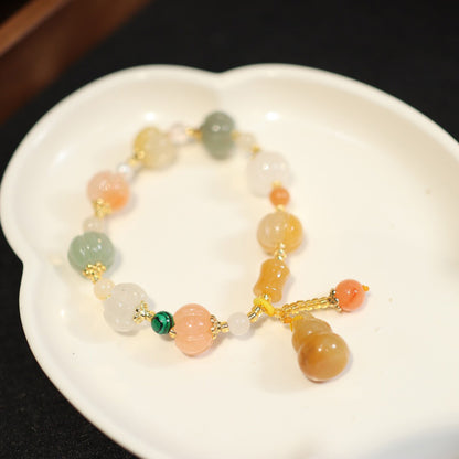 Golden Silk Jade Pixiu Bracelet