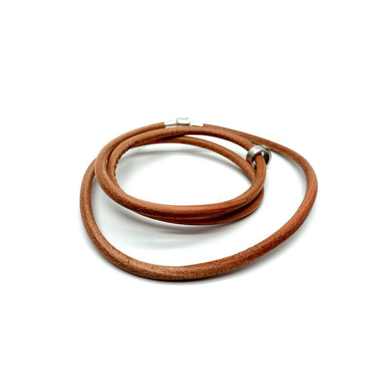 Adjustable Organic Leather Bracelet with 925 Sterling Silver Clasp