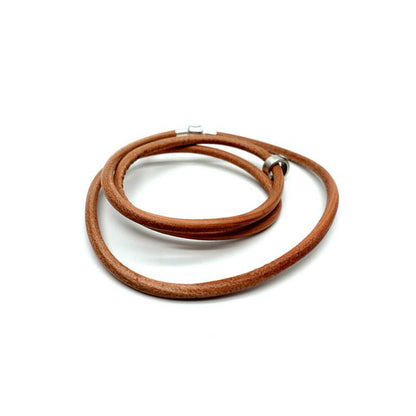 Adjustable Organic Leather Bracelet with 925 Sterling Silver Clasp