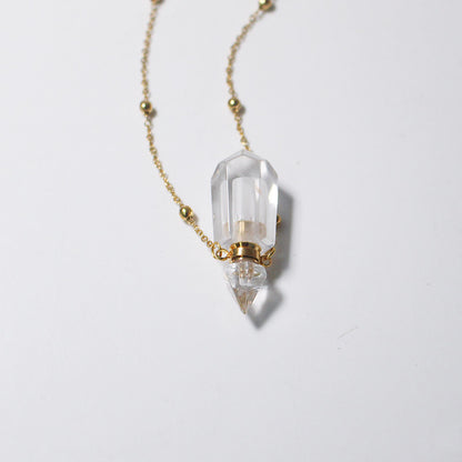 Crystal Aura Perfume Bottle Necklace