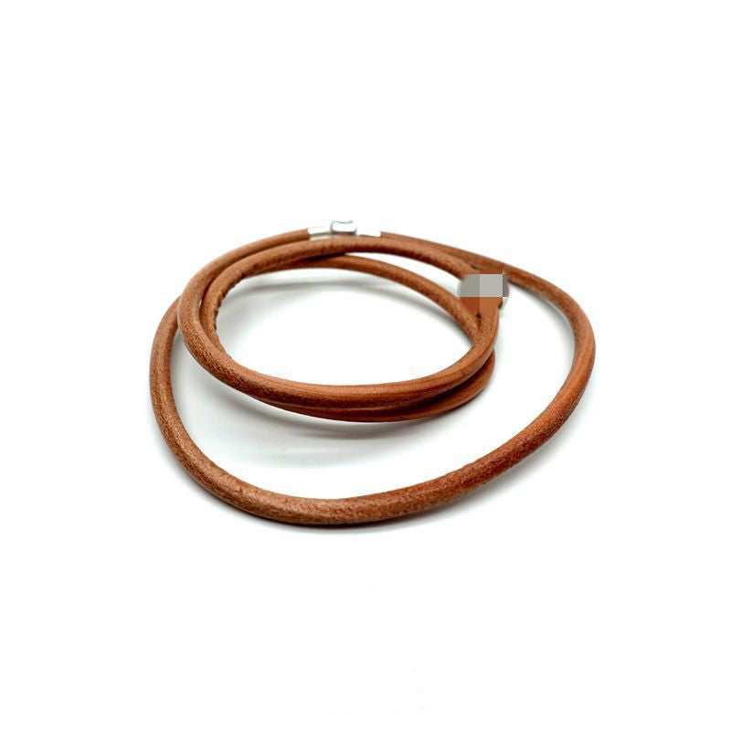 Adjustable Organic Leather Bracelet with 925 Sterling Silver Clasp